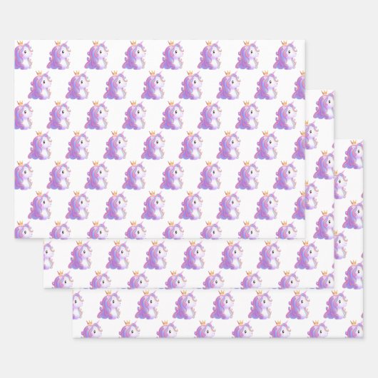 Whimsical Unicorn Geburtstag Geschenkpapier Set (Set)