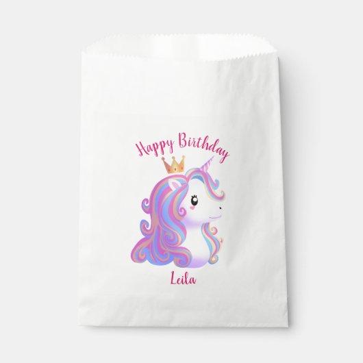 Whimsical Unicorn Geburtstag Geschenktütchen (Vorderseite)