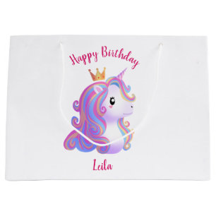 Whimsical Unicorn Geburtstag Große Geschenktüte