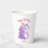 Whimsical Unicorn Geburtstag Pappbecher (Rückseite)