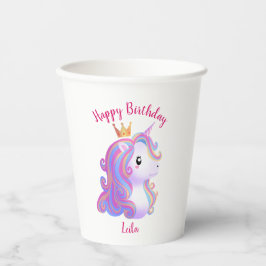 Whimsical Unicorn Geburtstag Pappbecher