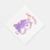 Whimsical Unicorn Geburtstag Serviette (Ecke)