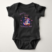 Whimsical Unicorn Girl erste Halloween Personalize Baby Strampler (Vorderseite)