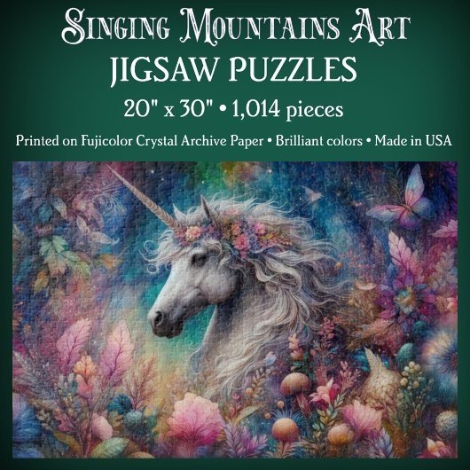 Whimsical Unicorn In Floral Forest Puzzle
