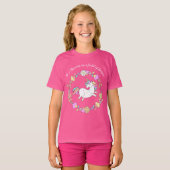 Whimsical Unicorn innerhalb eines Kranzes T-Shirt (Vorne ganz)