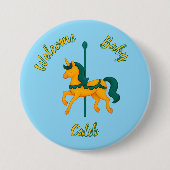 Whimsical Unicorn Kinderdusche/einfach Button (Vorderseite)