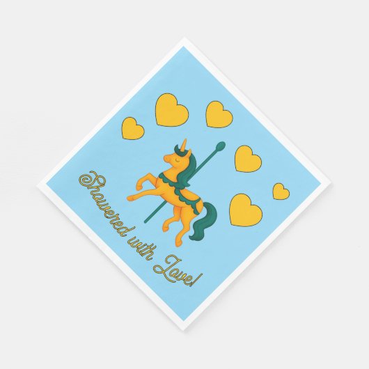 Whimsical Unicorn Kinderdusche/Herz Serviette (Ecke)