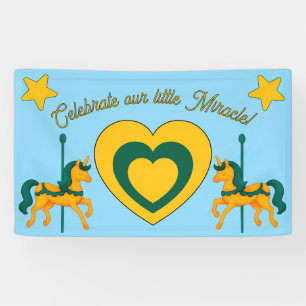 Whimsical Unicorn Kinderdusche/Herz/Sterne Banner