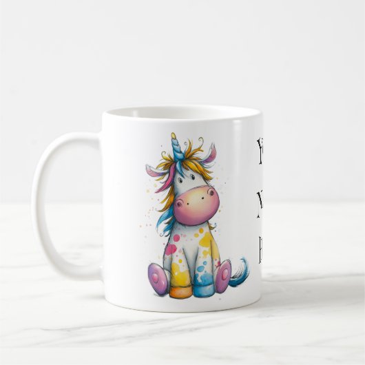Whimsical Unicorn – Magical Sips with Your Name Kaffeetasse (Links)