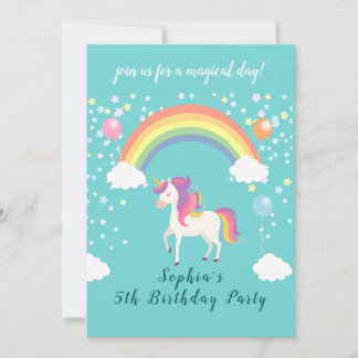 Whimsical Unicorn Party Einladung
