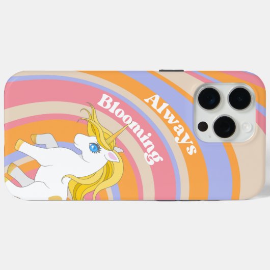 Whimsical Unicorn Phone Case - farbenfrohe Linien (Rückseite (Horizontal))
