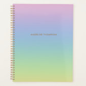 Whimsical Unicorn Rainbow Simple Name Monogram Planer (Vorderseite)