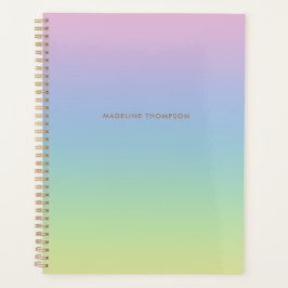 Whimsical Unicorn Rainbow Simple Name Monogram Planer