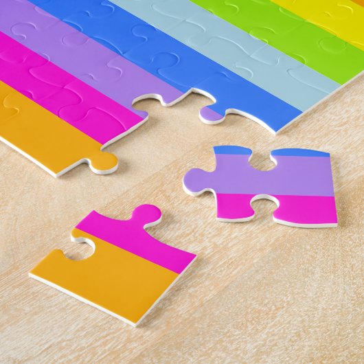 Whimsical unicorn Regenbogenstreifen Puzzle (Seite)