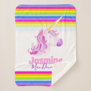 Whimsical unicorn Regenbogenstreifen Sherpadecke