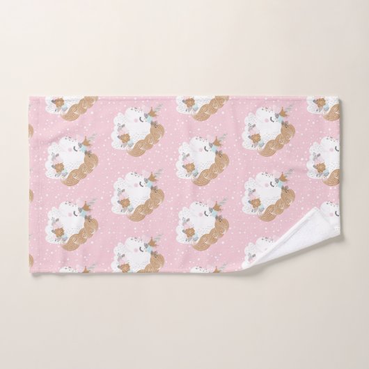 Whimsical Unicorn rosa Muster Badhandtuch Set (Handtuch)
