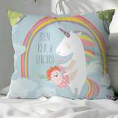 Whimsical Unicorn und Rainbow Baby Kinderzimmer Ki Kissen