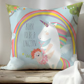 Whimsical Unicorn und Rainbow Baby Kinderzimmer Ki Kissen