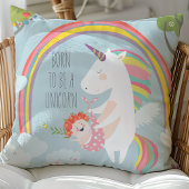 Whimsical Unicorn und Rainbow Baby Kinderzimmer Ki Kissen