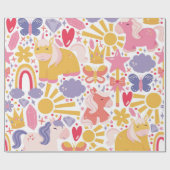 Whimsical Unicorn Wonderland Geschenkpapier (Flach)