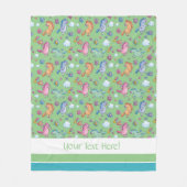 Whimsical Unicorns und Helle Hübsche Blume Fleecedecke (Vorderseite)