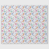Whimsical Unicorns und Helle Hübsche Blume Geschenkpapier (Flach)