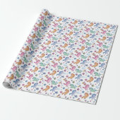 Whimsical Unicorns und Helle Hübsche Blume Geschenkpapier (Ungerollt)