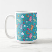 Whimsical Unicorns und Helle Hübsche Blume Kaffeetasse (Links)