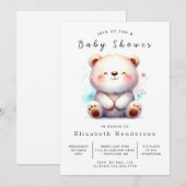 Whimsical Unique Bear Baby Dusche Einladung (Vorne/Hinten)