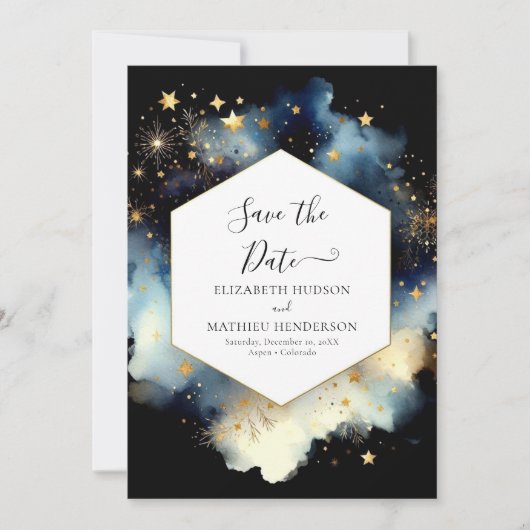 Whimsical Unique Celestial Wedding Save The Date (Vorderseite)