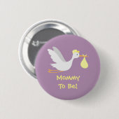 Whimsical Unisex Stork Baby Dusche Button (Vorne & Hinten)