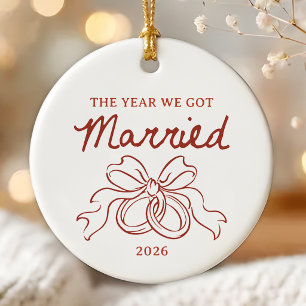 Whimsical Unser erstes Weihnachten verheiratet Orn Keramik Ornament