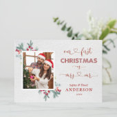 Whimsical unsere ersten Weihnachten als Herr. & Mr Einladung (Stehend Vorderseite)