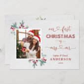 Whimsical unsere ersten Weihnachten als Herr. & Mr Einladung (Vorne/Hinten)