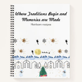 Whimsical Urlaub Thema Spiralrezeptur Notebook Notizblock