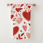 Whimsical Valentine Herzmuster Badhandtuch Set (Insitu)