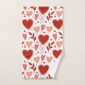 Whimsical Valentine Herzmuster Badhandtuch Set (Handtuch)