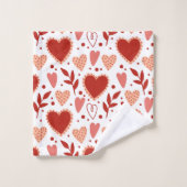 Whimsical Valentine Herzmuster Badhandtuch Set (Waschlappen)
