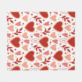Whimsical Valentine Herzmuster Fleecedecke (Vorderseite (Horizontal))