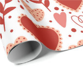 Whimsical Valentine Herzmuster Geschenkpapier (Rolleneckpunkt)