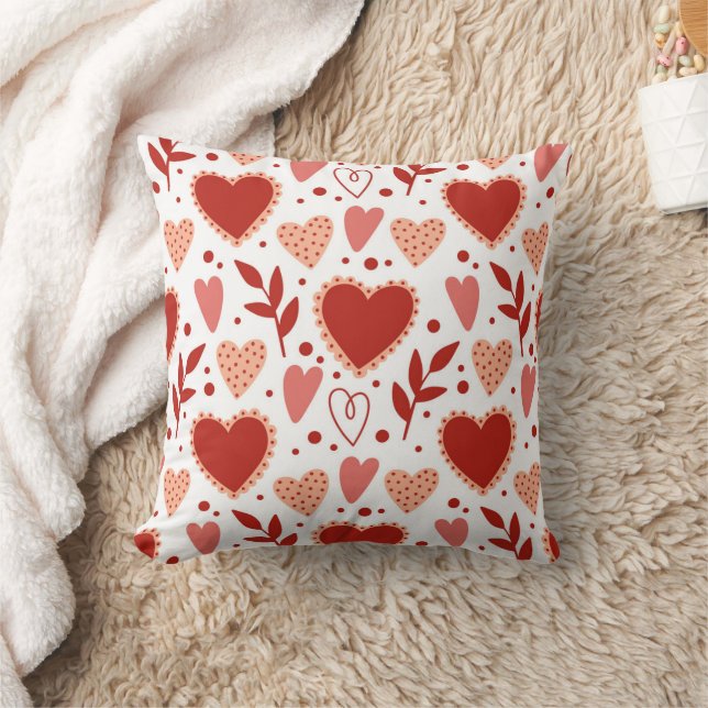 Whimsical Valentine Herzmuster Kissen (Decke)