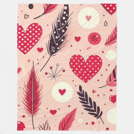Whimsical Valentine Liebe Garden Fleecedecke (Vorderseite)