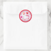 Whimsical Valentine Magical Unicorn Herz Runder Aufkleber (Tasche)