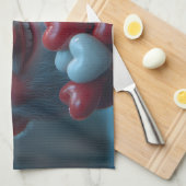 Whimsical Valentine's Gnome mit Herzblasen Geschirrtuch (Viertel Falte)