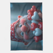 Whimsical Valentine's Gnome mit Herzblasen Geschirrtuch (Vertikal)