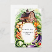 Whimsical Veggies Bauern Markt Geburtstag Dankeskarte (Vorne/Hinten)