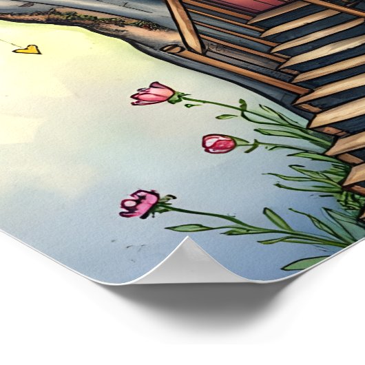 Whimsical verklebtes Glas Treehouse Poster (Ecke)