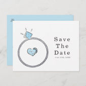 Whimsical Verlobung Wedding Ring Save the Date Postkarte (Vorne/Hinten)