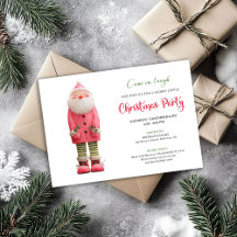 Whimsical-verspielter rosa Weihnachtsmann für fest