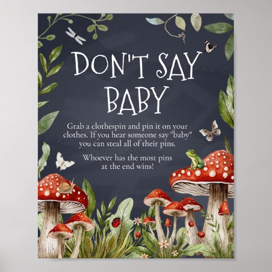 Whimsical verzaubert Pilz nicht Baby sagen Poster (Vorne)